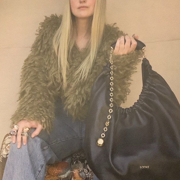 HANDKNIT BLACK LOOPS SWEATER CARDIGAN V NECK SCHIAPARELLI - Picture 10 of 16